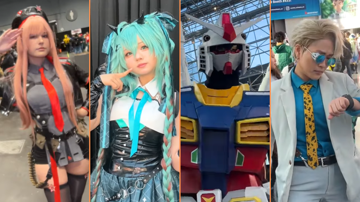 Screengrabs of cosplayers at AnimeNYC montage