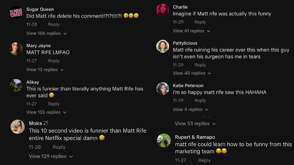 Comments on Matt Rife 