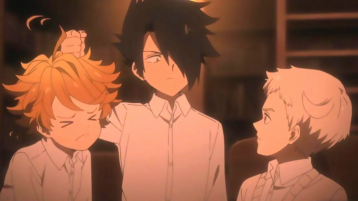 Norman, Ray and Emma in Promised Neverland