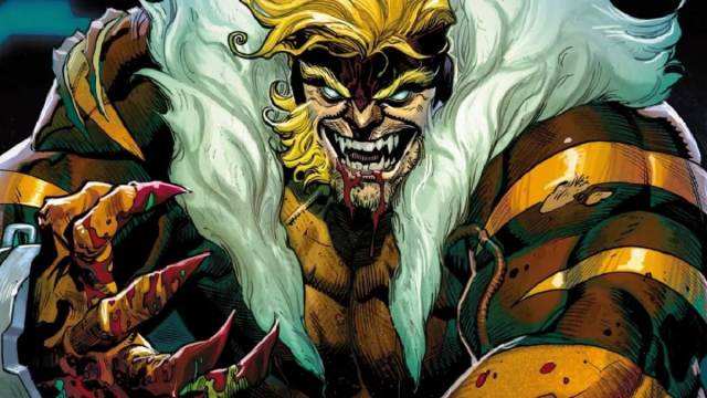 Sabretooth from Marvel's X-Men, snarling.