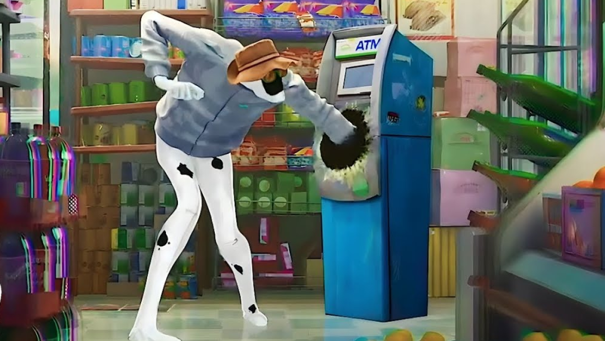 Spot reaching into an ATM in 'Across the Spider-Verse'