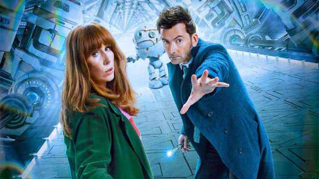 David Tennant and Catherine Tate in a cropped promo poster for Doctor Who: Wild Blue Yonder