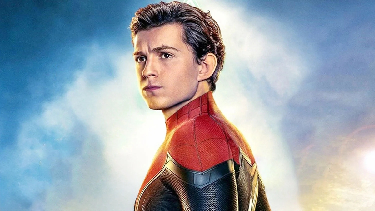 Peter Parker, de Tom Holland, em pôster recortado do personagem Homem-Aranha: Longe de Casa