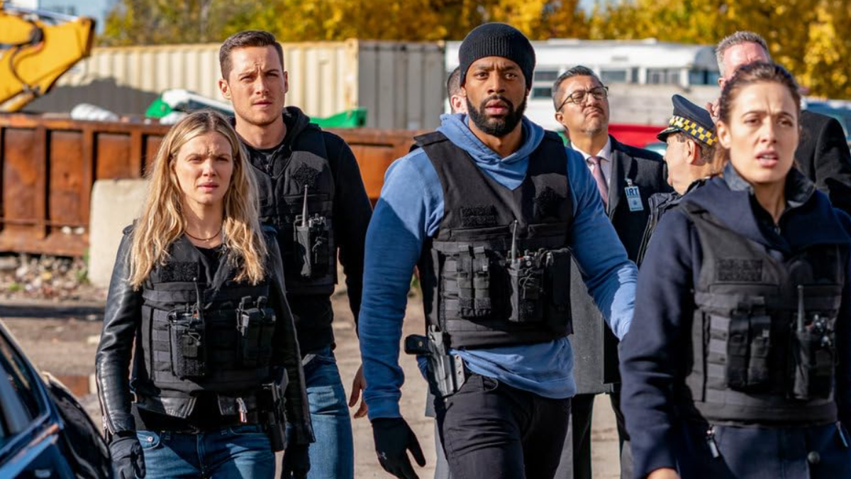 Jesse Lee Soffer, Marina Squerciati, Tracy Spiridakos, and LaRoyce Hawkins in Chicago P.D.