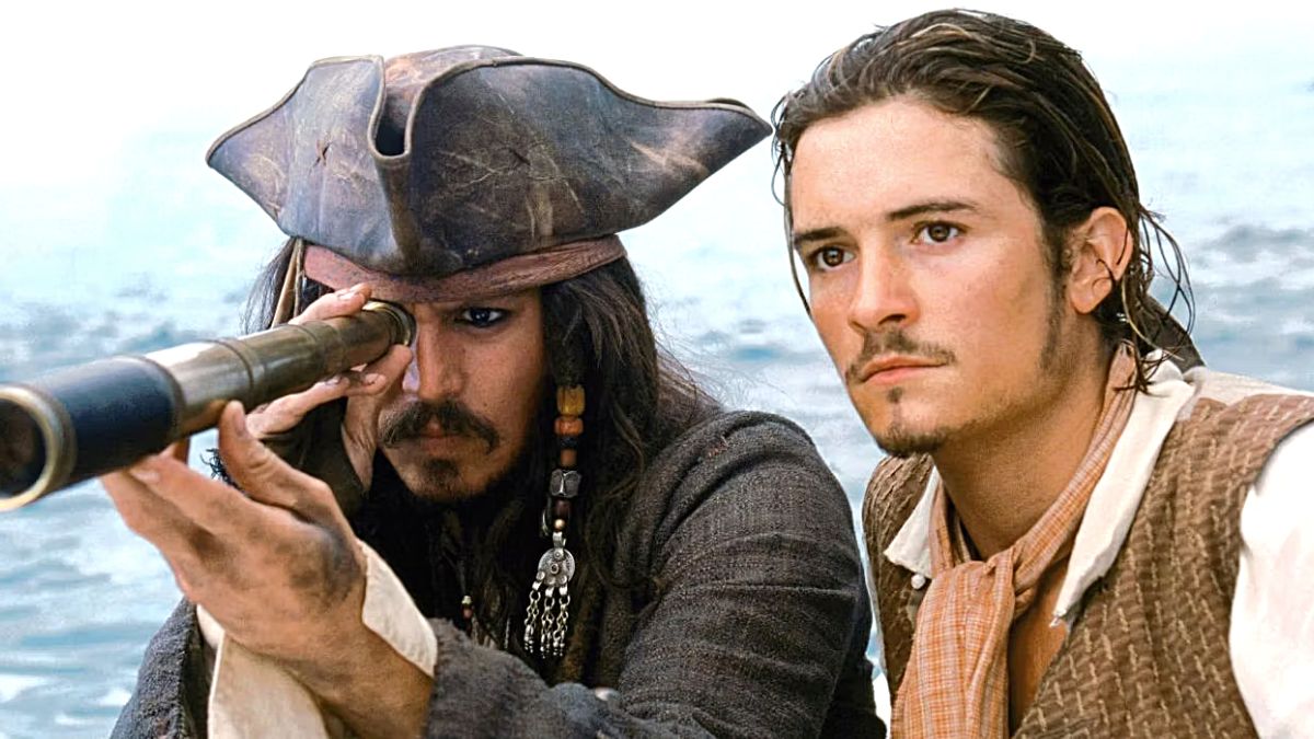 Johnny Depp and Orlando Bloom in 'Pirates of the Caribbean: The Curse of the Black Pearl'