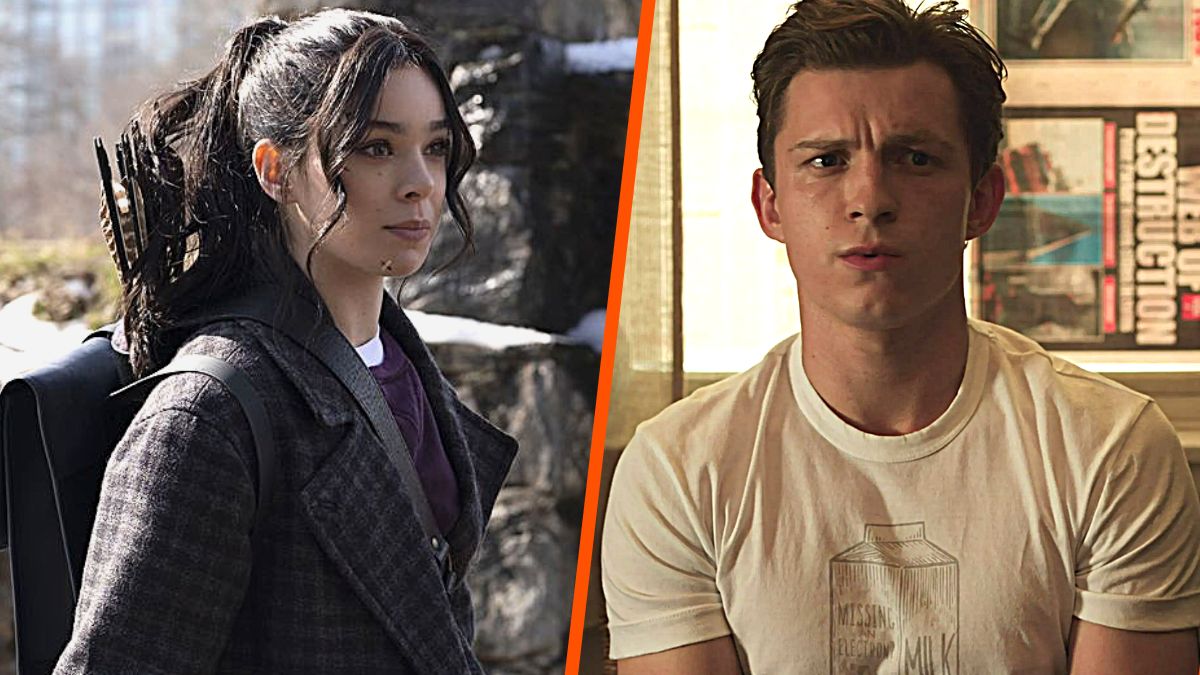 Hailee Steinfeld as Kate Bishop and Tom Holland as Peter Parker in 'Hawkeye' and 'Spider-Man: No Way Home'.