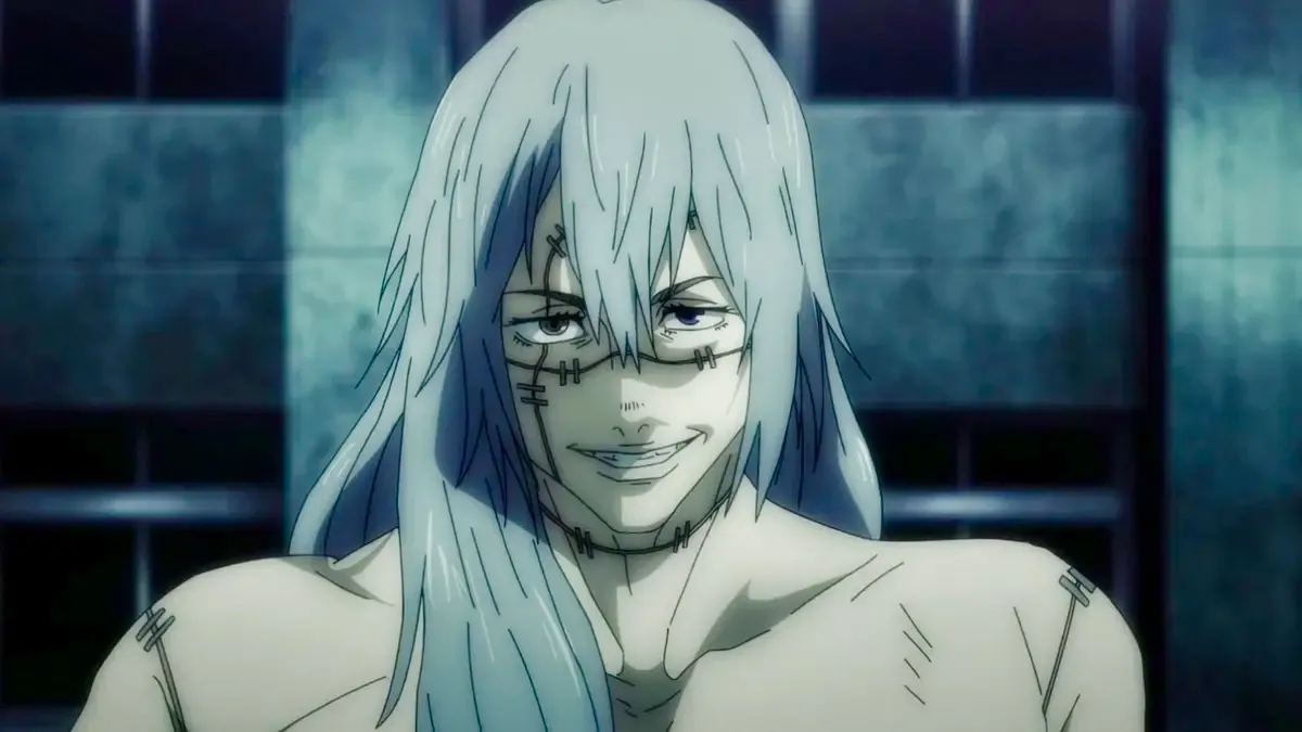 Mahito wearing a dastardly smirk in an episode of ‘Jujutsu Kaisen’