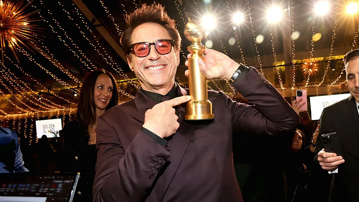 Robert Downey Jr. at the viewing party for the 81st Golden Globe Awards held at the Beverly Hilton Hotel on January 7, 2024 in Beverly Hills, California.