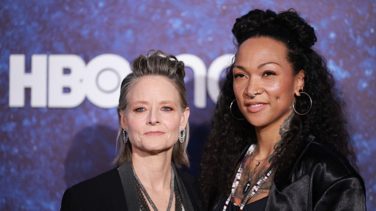 Jodie Foster (L) and Kali Reis pose during the blue carpet for the series 'True Detective: Night Country' at Cineteca Nacional on January 11, 2024 in Mexico City, Mexico. 