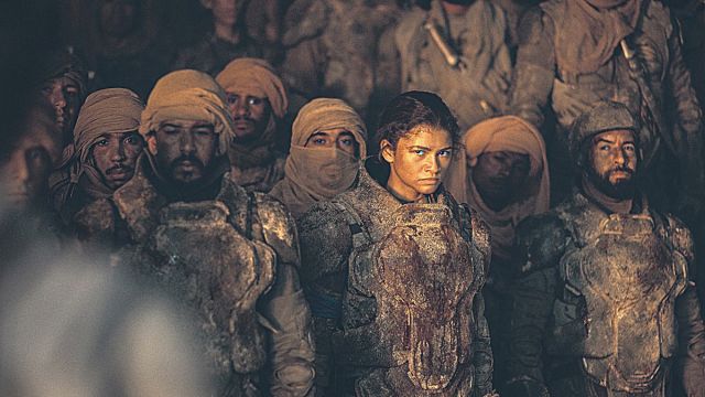 Chani (Zendaya) and the Fremen in 'Dune: Part Two'.