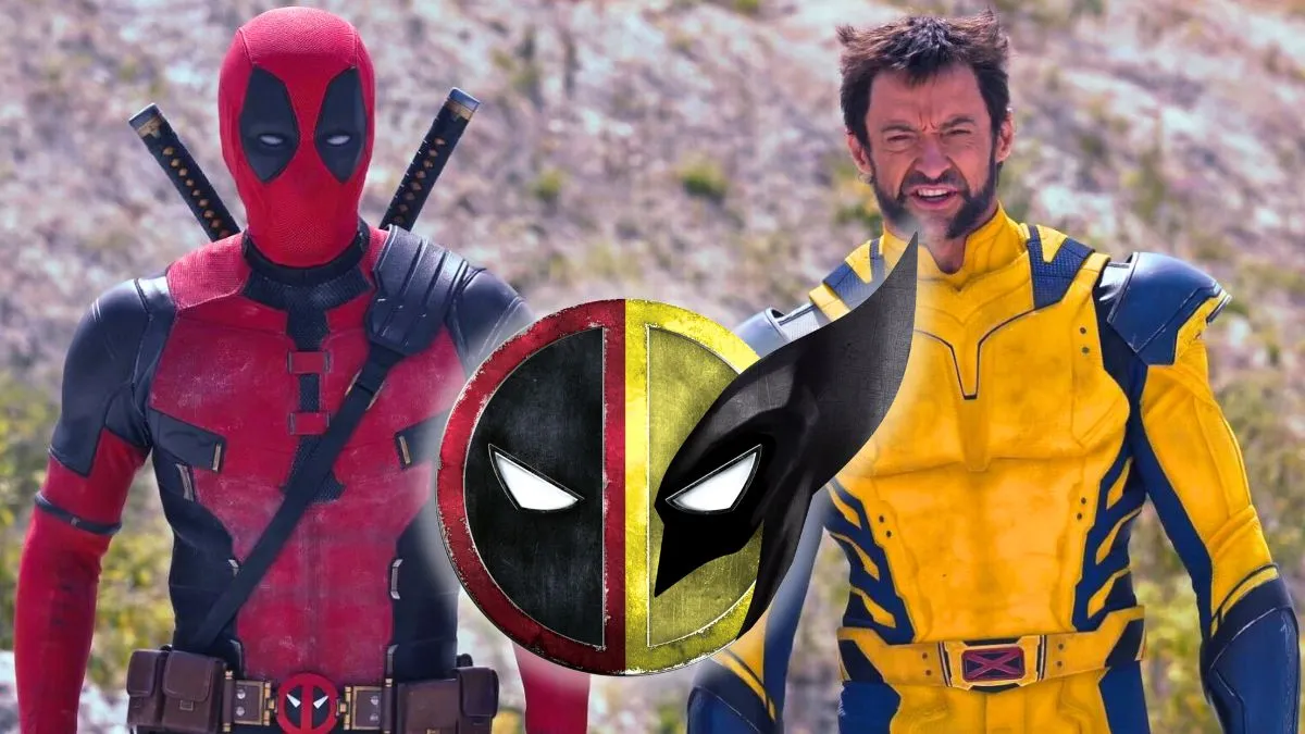 Deadpool and Wolverine in first-look Deadpool 3 image with the updated Deadpool 3 logo overlaid on top