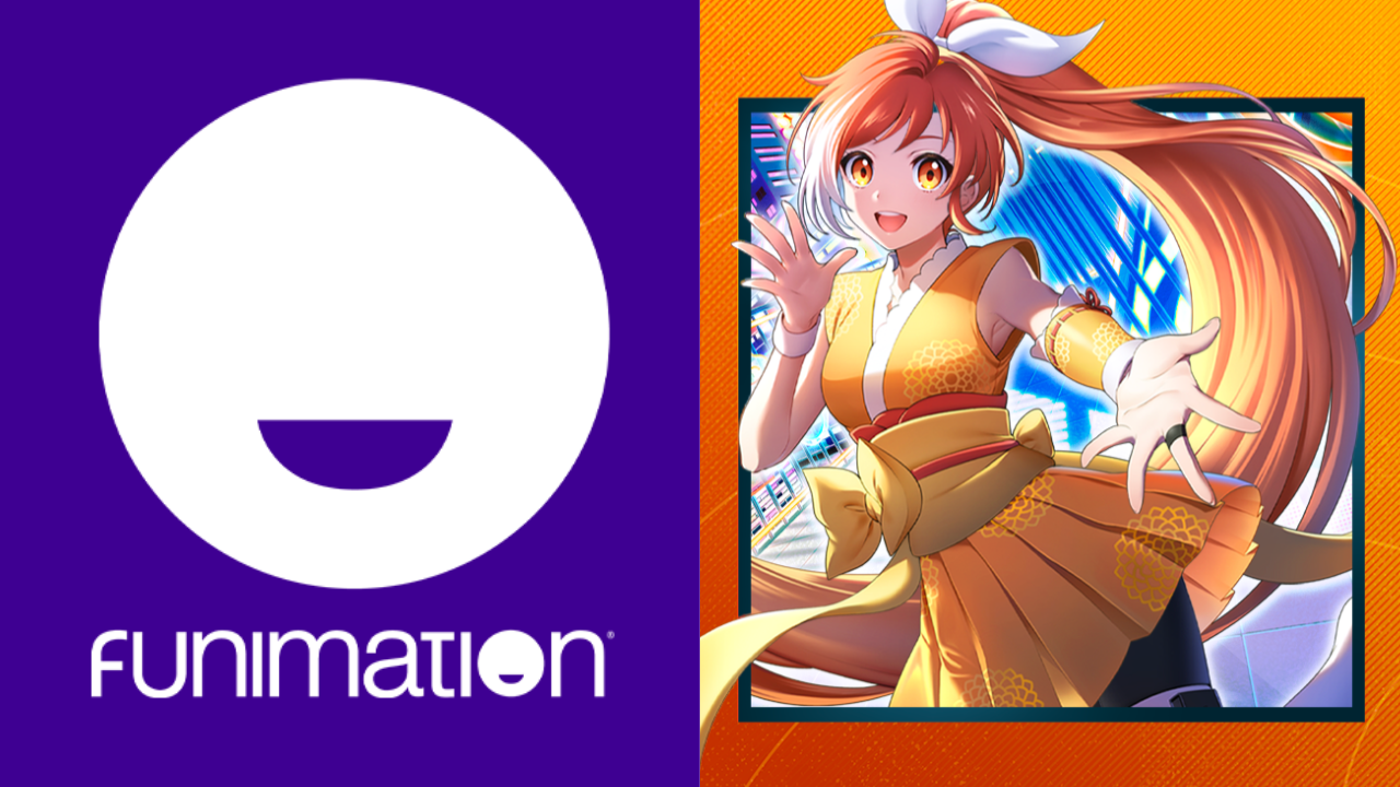 Logotipo da Funimation e imagem do site Funimation