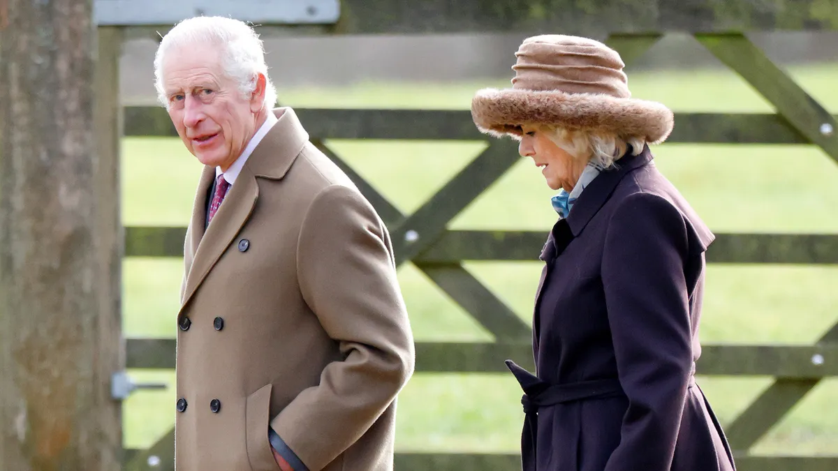 King Charles III and Queen Camilla attend the Sunday service at the Church of St Mary Magdalene on the Sandringham estate on February 4, 2024 in Sandringham, England. The King was discharged from hospital last Monday after spending three nights in The London Clinic following a corrective procedure for an enlarged prostate.