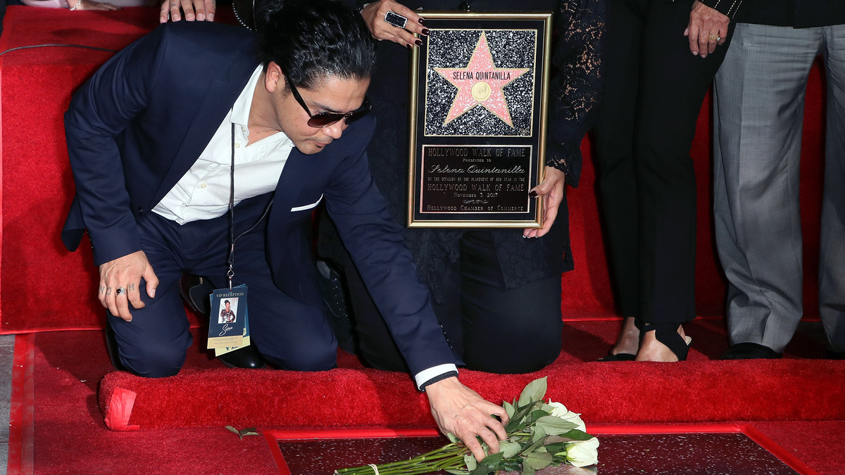 Musician/Selena's widower Chris Perez attends singer Selena Quintanilla being honored posthumously with a Star on the Hollywood Walk of Fame on November 3, 2017 in Hollywood, California.