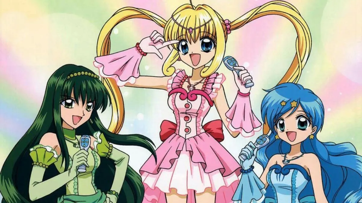 Lucia, Hanon and Rina smiling after singing in Mermaid Melody