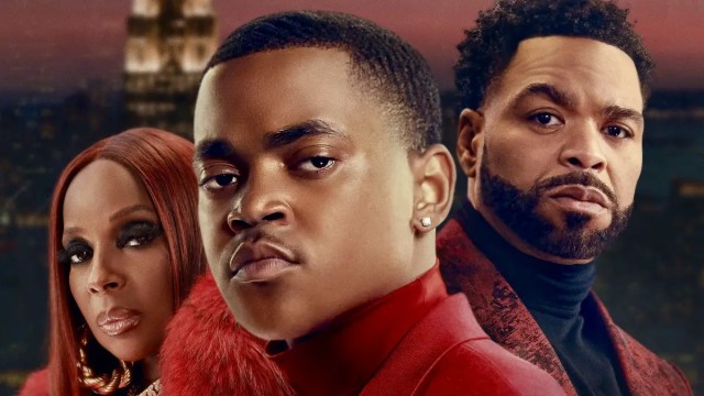 Mary J. Blige, Michael Rainey Jr. and Method Man in a promotional image for Starz’ ‘Power Book II: Ghost’ season 3