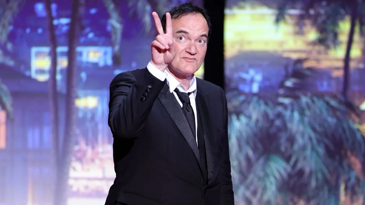 CANNES, FRANCE - MAY 27: Quentin Tarantino presents The Grand Prix Award during the closing ceremony during the 76th annual Cannes film festival at Palais des Festivals on May 27, 2023 in Cannes, France. (Photo by Andreas Rentz/Getty Images)