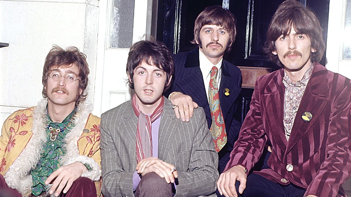 LONDON - MAY 19: English singer, songwriter and guitarist John Lennon (1940-1980), English singer, songwriter and bassist Paul McCartney, English musician, singer and drummer Ringo Starr and English musician, singer, songwriter and guitarist George Harrison (1943-2001) of the Beatles attend a press party at the home of manager Brian Epstein supporting the release of Sgt. Pepper's Lonely Hearts Club Band, May 19, 1967, in London, United Kingdom.