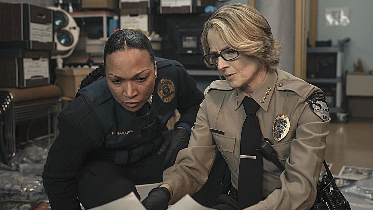 Jodie Foster and Kali Reis as Detectives Liz Danvers and Evangeline Navarro in HBO's 'True Detective: Night Country'.