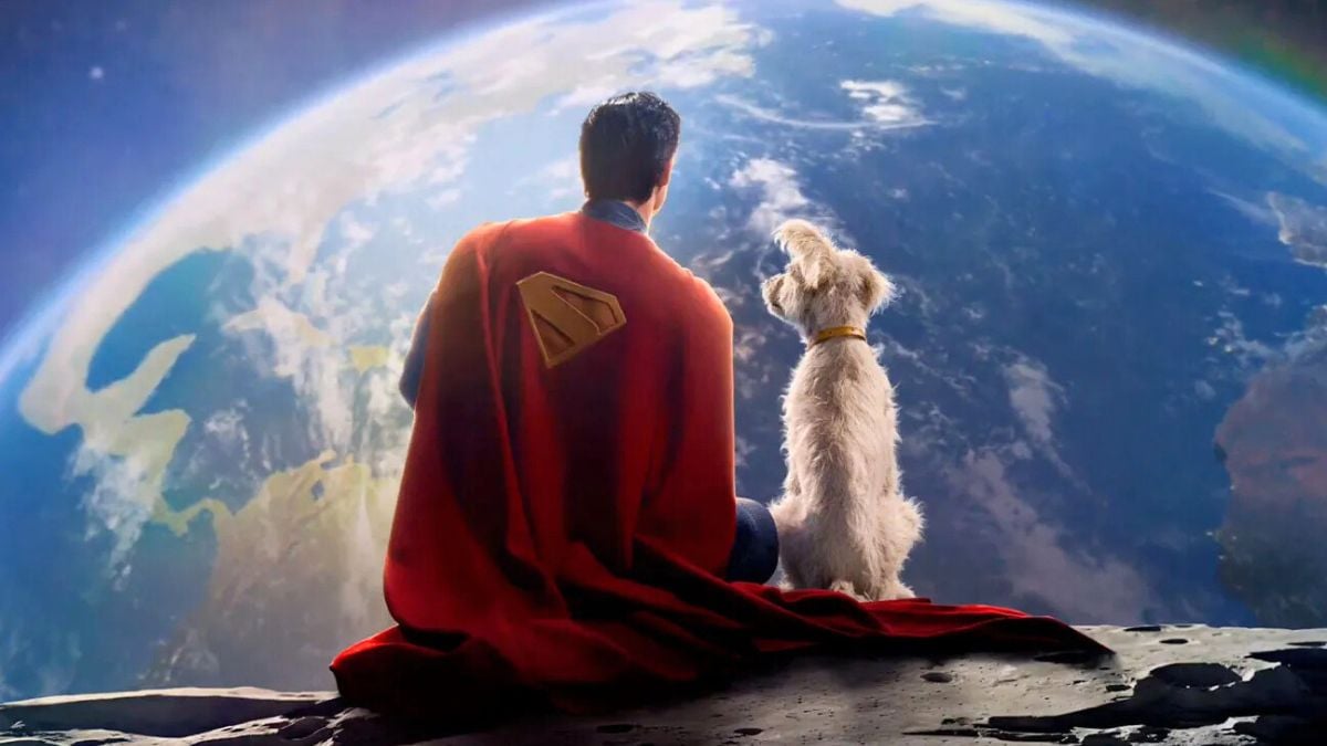 David Corenswet as Clark Kent and Krypto the Superdog in Superman