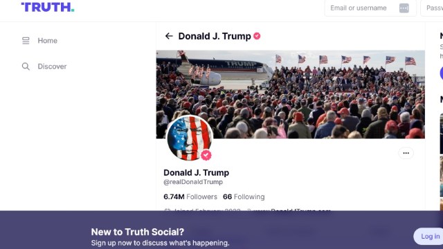 Donald Trump on truth Social