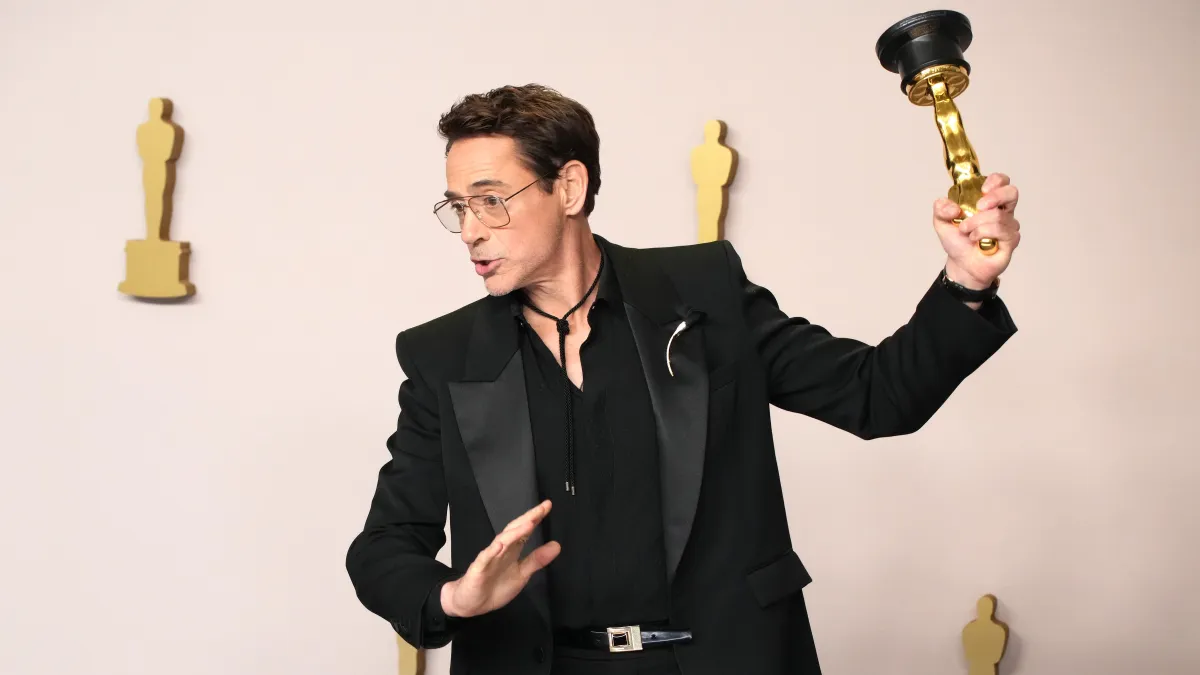 Robert Downey Jr., winner of the Best Actor in a Supporting Role award for “Oppenheimer”, pose in the press room during the 96th Annual Academy Awards at Ovation Hollywood on March 10, 2024 in Hollywood, California.