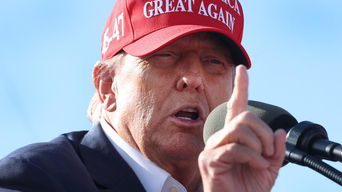 Republican presidential candidate former President Donald Trump speaks to supporters during a rally at the Dayton International Airport on March 16, 2024 in Vandalia, Ohio. The rally was hosted by the Buckeye Values PAC.