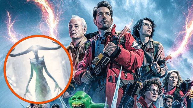 'Ghostbusters: Frozen Empire' poster and image of the villain Garraka.