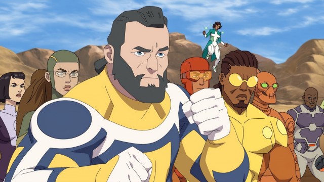 Image from Season 2 of Invincible showing the Guardians of the Globe