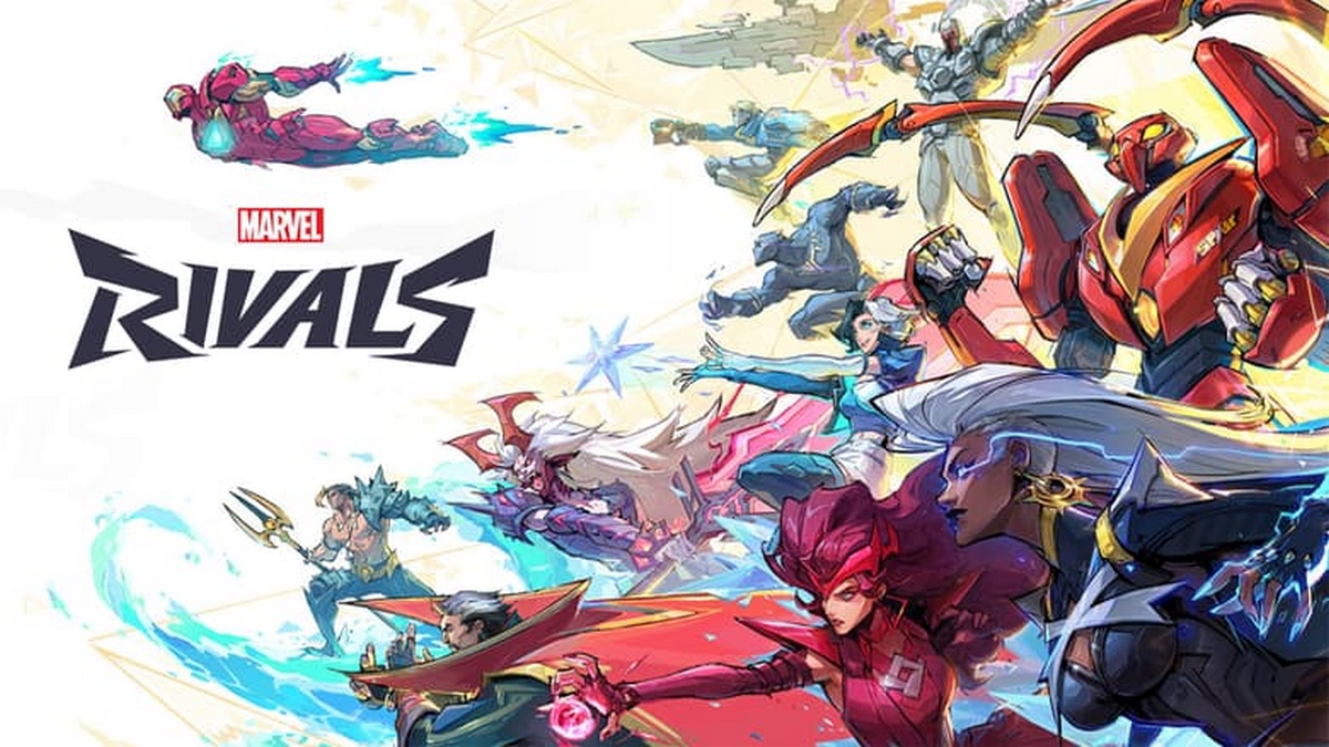 Cover image of the game Marvel rivals, showing multiple heroes and villains