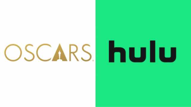 Oscars 2024 logo and Hulu logo