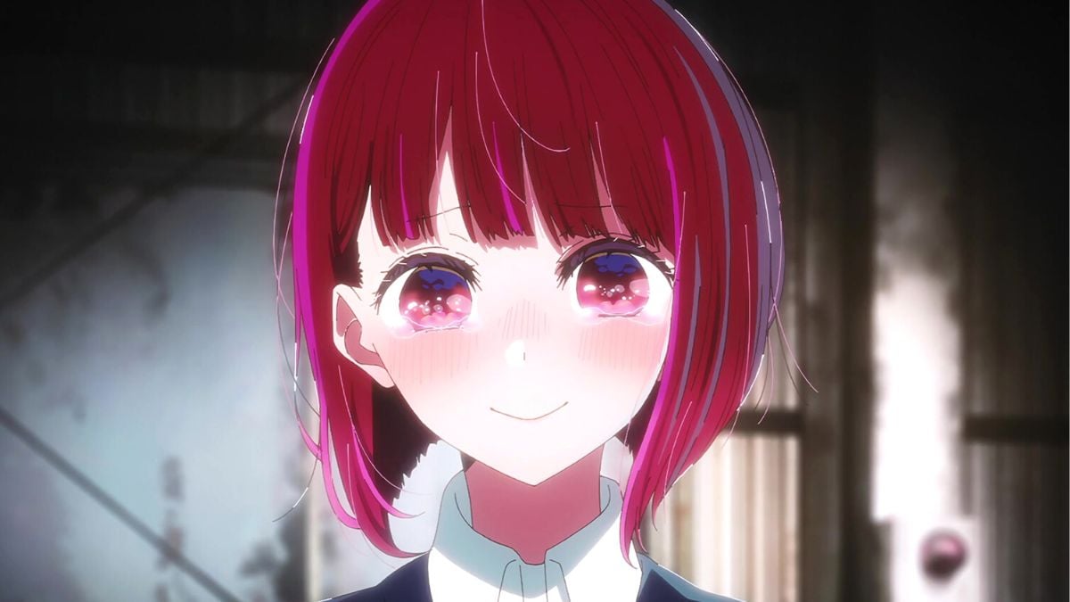 Kana blushing and tearing up in Oshi No Kono episode 4