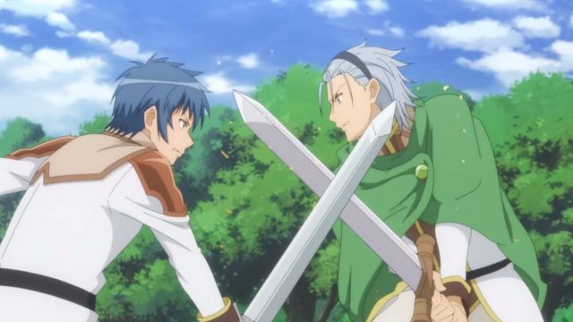 Tsukimichi Moonlit Fantasy students fighting with swords