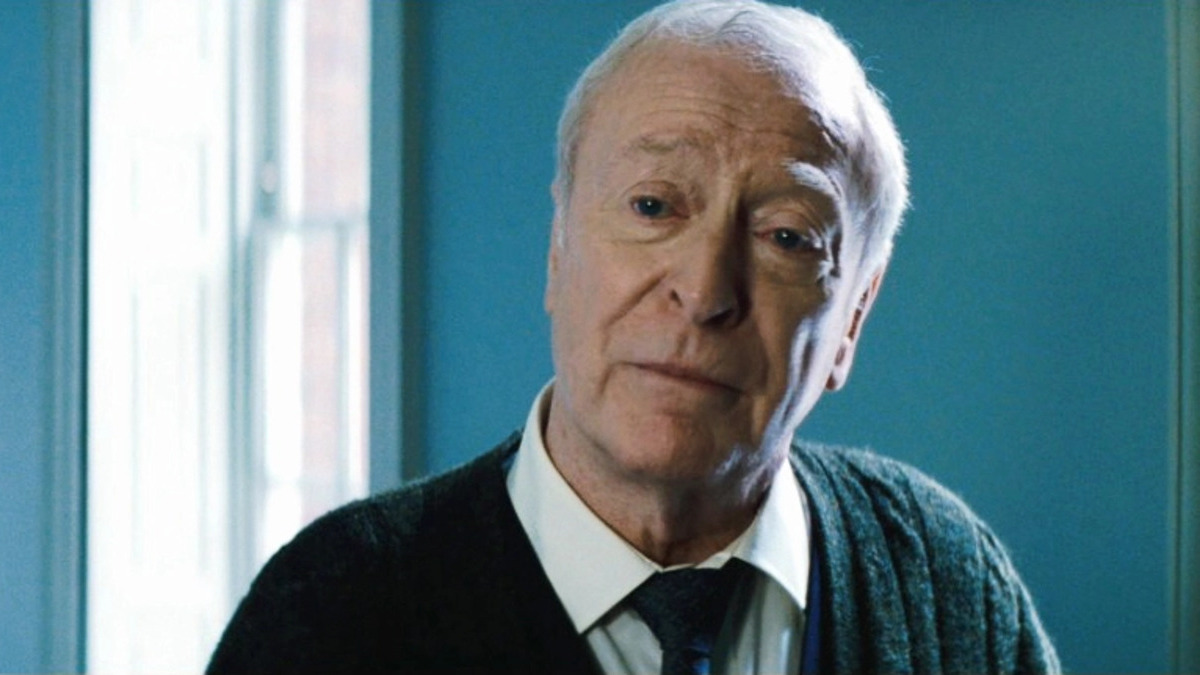 Alfred Pennyworth (Michael Caine) looks sad in The Dark Knight Rises