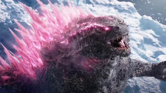 Godzilla prepares to let loose a blast of atomic breath in Godzilla x Kong: The New Empire