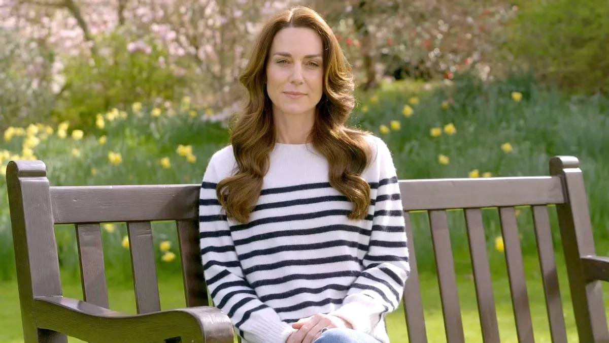 Screenshot of Princess Catherine in her video message on March 22, 2024