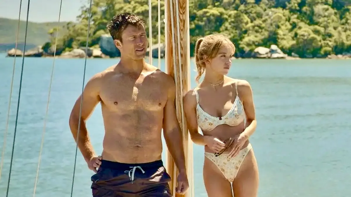 Glen Powell and Sydney Sweeney in the movie, ‘Anyone but You’