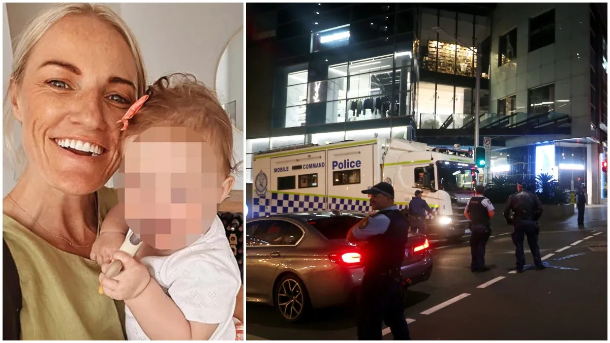 Ash Good and daughter Harriet in Sydney Mall Attack