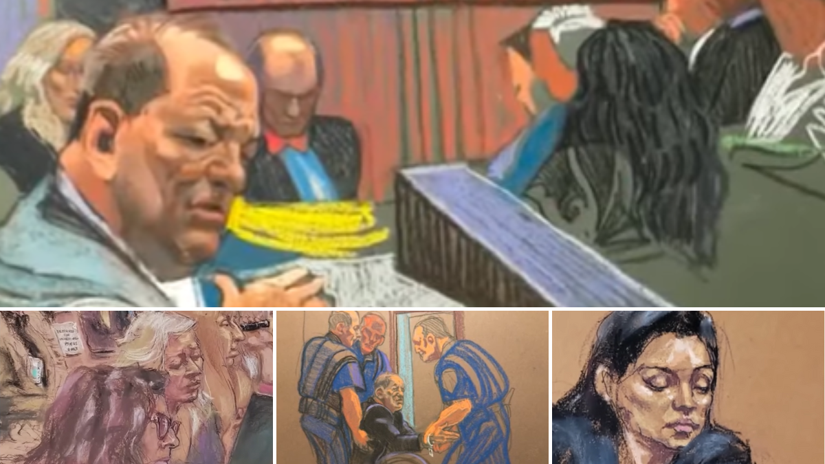 Harvey Weinstein court sketches montage