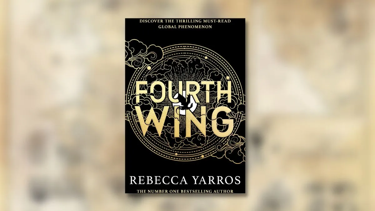 e-book dark cover of Fourth Wing by Rebecca Yarros