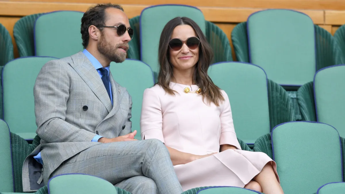 James Middleton and Pippa Middleton attend day seven of the Wimbledon Tennis Championships at All England Lawn Tennis and Croquet Club on July 08, 2019 in London, England.