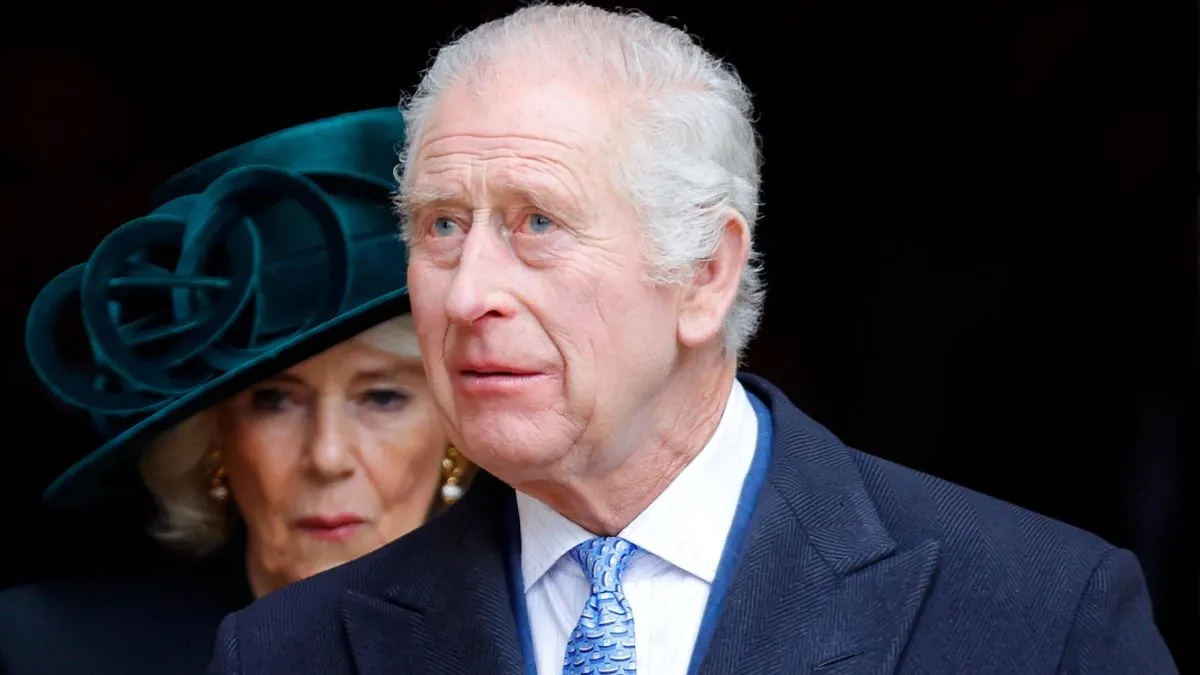 Queen Camilla and King Charles III attend the traditional Easter Sunday Mattins Service at St George's Chapel, Windsor Castle on March 31, 2024 in Windsor, England. Following the service The King greeted members of the public, during a walkabout, for the first time since the announcement that he had been diagnosed with cancer. Photo by Max Mumby/Indigo/Getty Images)