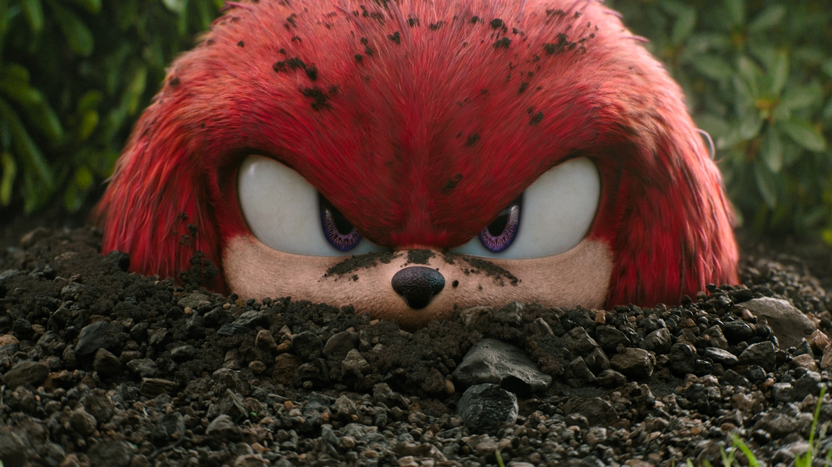 Knuckles digging a hole in Paramount+'s Knuckles
