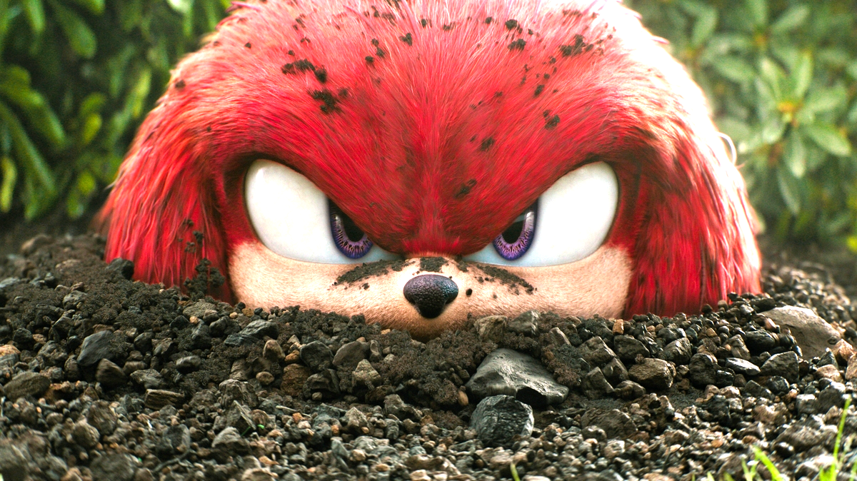 Knuckles digging a hole in Paramount+'s Knuckles