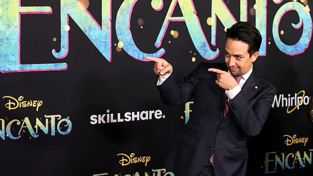 Lin-Manuel Miranda attends Disney Studios' premiere of "Encanto" at El Capitan Theatre on November 03, 2021 in Los Angeles, California.