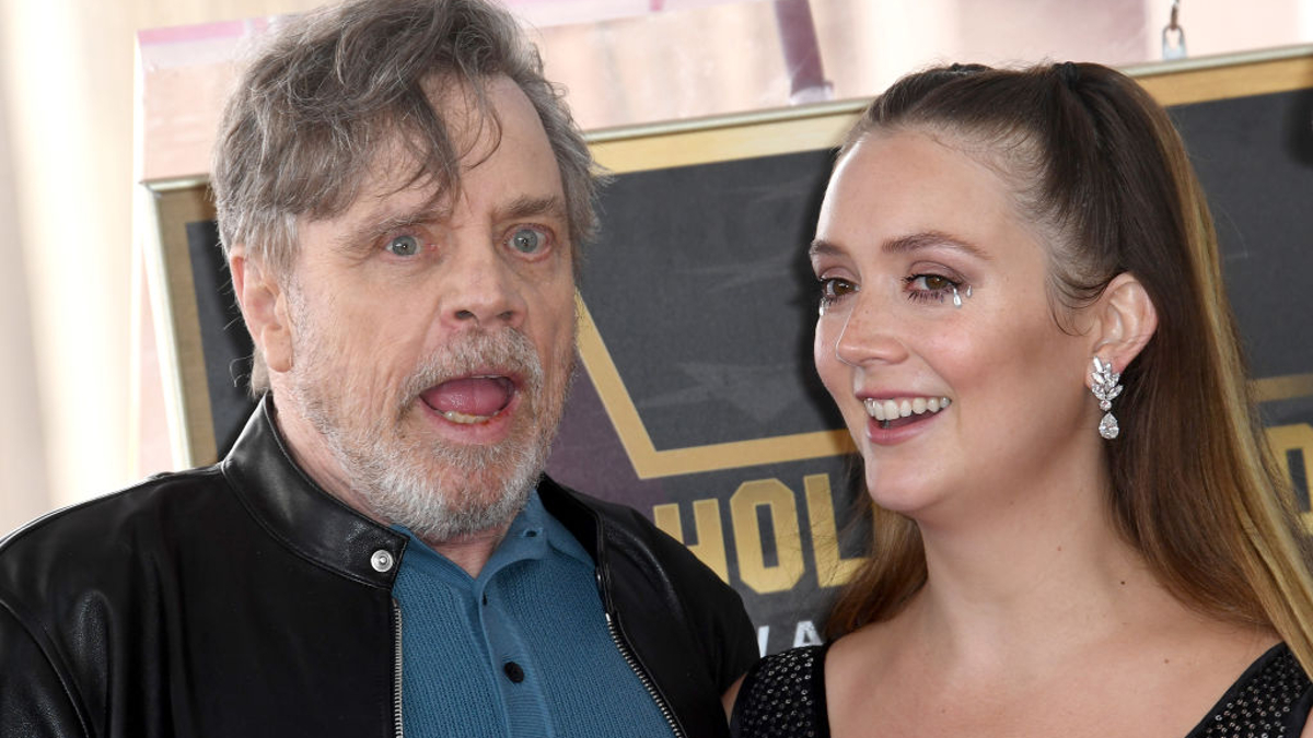Mark Hamill and Billie Lourd attend Carrie Fisher's Posthumous Star Ceremony on The Hollywood Walk Of Fame on May 04, 2023 in Hollywood, California.