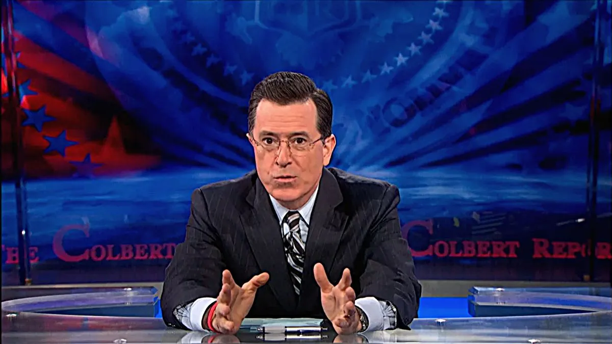Stephen Colbert's 'The Colbert Report' into on April 16th 2013 in the aftermath of the Boston Marathon bombing.