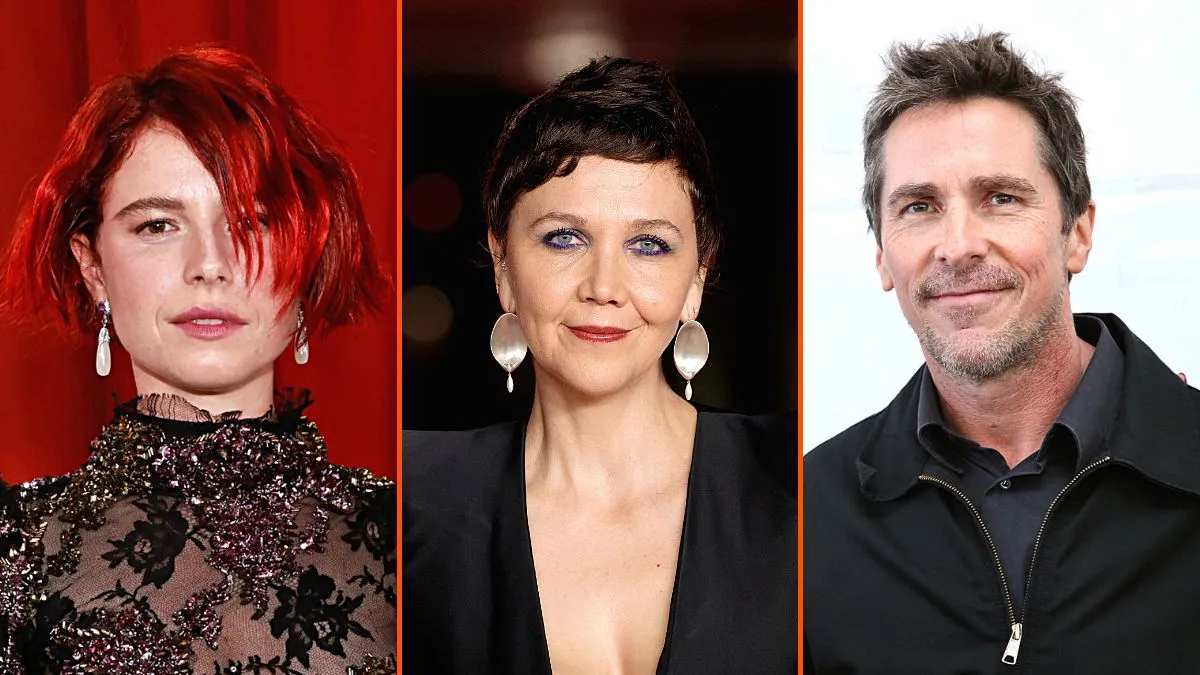 The stars, Jessie Buckley and Christian Bale, and director, Maggie Gyllenhaal, of 'The Bride!'