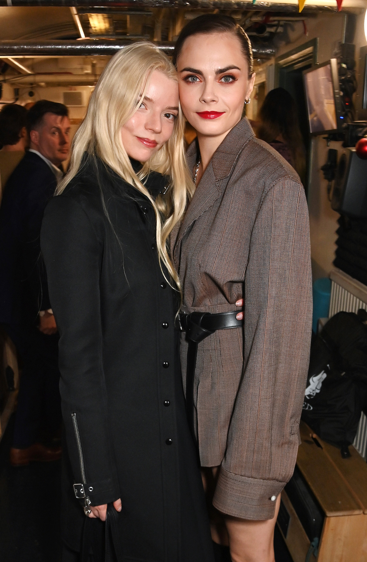 Anya Taylor-Joy and Cara Delevingne attend the gala performance after party for "Cabaret At The Kit Kat Club" celebrating new cast members on March 28, 2024 in London, England.