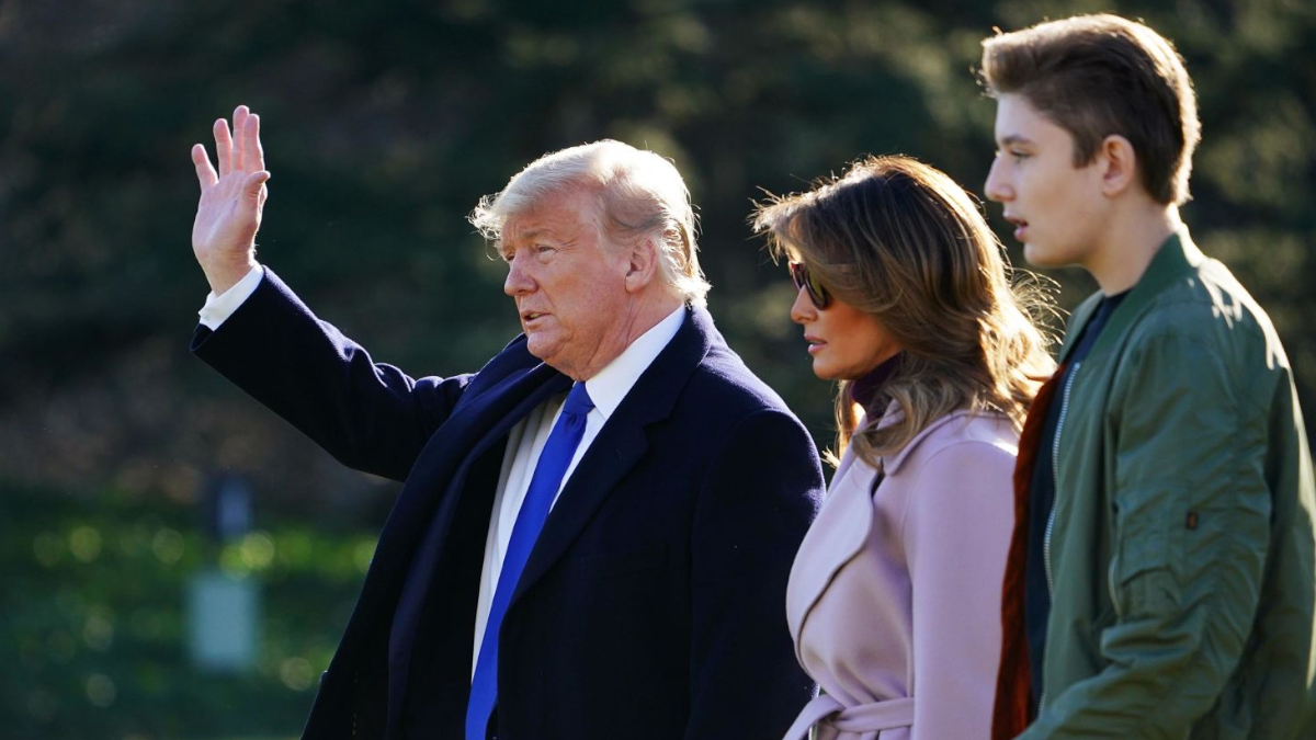 Donald, Melania, and Barron Trump